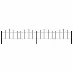    fekete lándzsahegy tetejű acélkerítés (1,25-1,5) x 6,8 m 