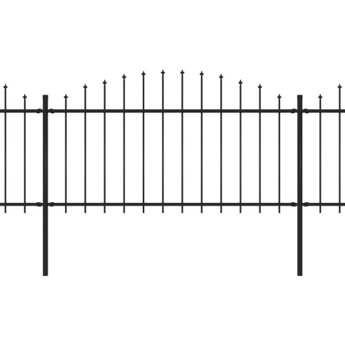  fekete lándzsahegy tetejű acélkerítés (1,25-1,5) x 6,8 m 