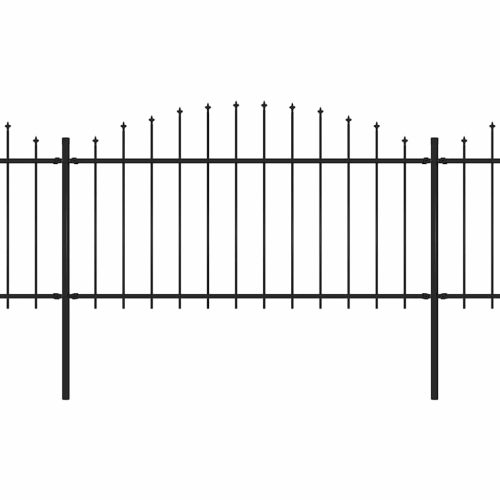  fekete lándzsahegy tetejű acélkerítés (1,25-1,5) x 8,5 m 
