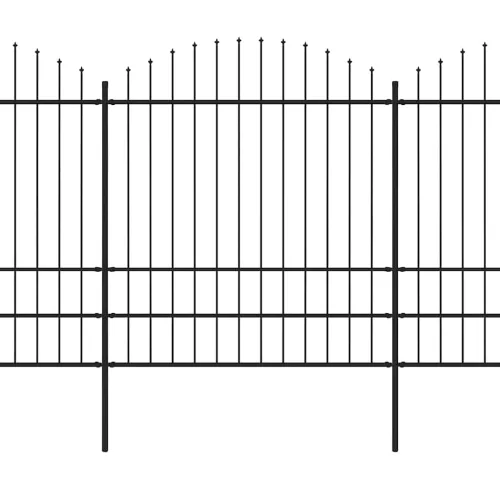  fekete acélkerítés lándzsás tetejű 1781,5 x 200 cm