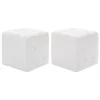  2 db fehér műbőr puff 30x30x30 cm