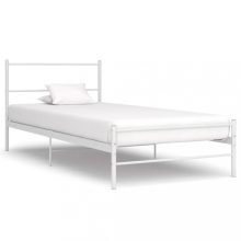 VID fehér fém ágykeret ágyráccsal 100x200 cm