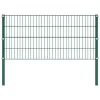  zöld vas kerítéspanel oszlopokkal 15,3 x 0,8 m