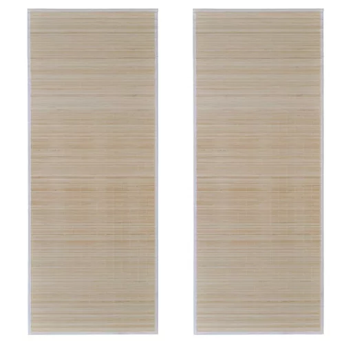  2 db téglalap alakú természetes bambuszszőnyeg 120 x 180 cm