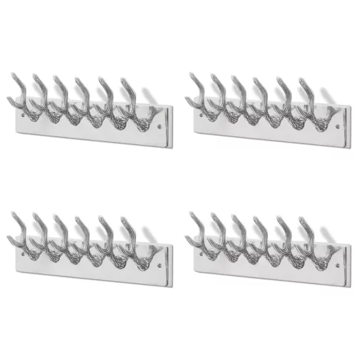  4 db ezüstszínű alumínium ruhaakasztó fogas