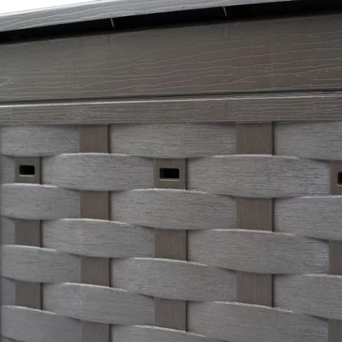  2 db barna műanyag rattan kerti komposztáló 60x60x83 cm 600 L