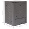  3 db barna műanyag rattan kerti komposztáló 60x60x83 cm 900 L