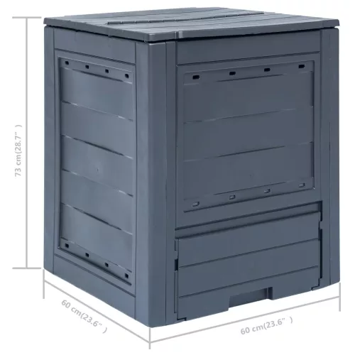  2 db szürke kerti komposztáló 60 x 60 x 73 cm 520 liter