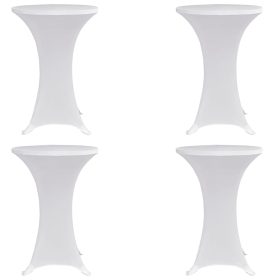  4 db fehér sztreccs asztalterítő bárasztalhoz Ø70 cm 