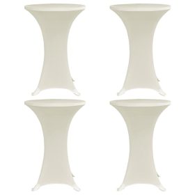   4 db krémszínű sztreccs asztalterítő bárasztalhoz Ø60 cm
