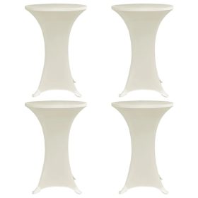    4 db krémszínű sztreccs asztalterítő bárasztalhoz Ø70 cm