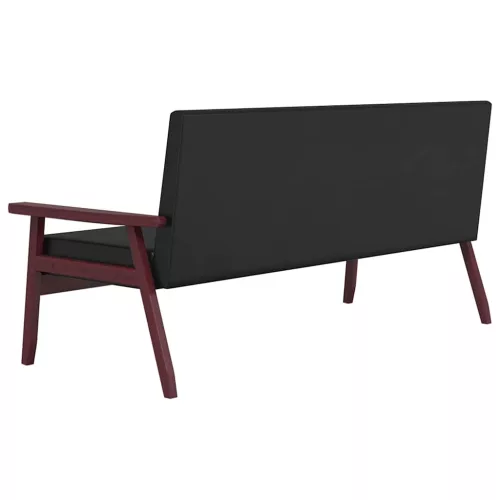  3 részes fekete műbőr ülőgarnitúra