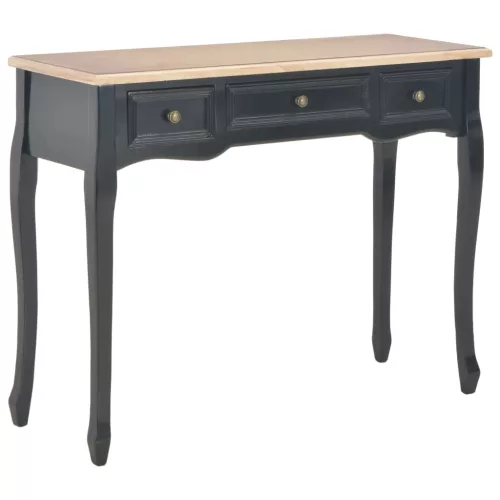 280046  Dressing Console Table with 3 Drawers Black