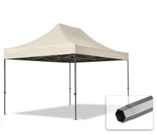   Professional összecsukható sátrak PREMIUM 350g/m2 ponyvával, acélszerkezettel, oldalfal nélkül - 3x4,5m krém