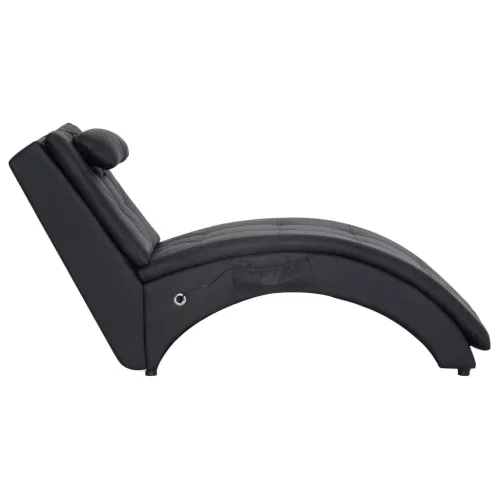  fekete masszázsfunkciós műbőr dívány párnával