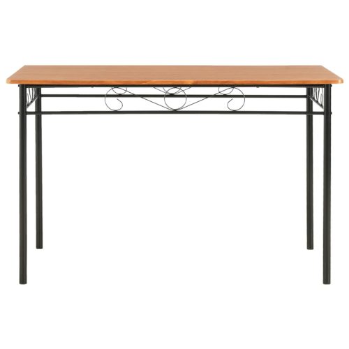  7 részes barna MDF és acél étkezőszett