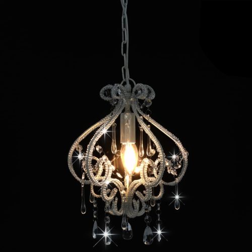  fehér kerek mennyezeti lámpa gyöngyökkel E14