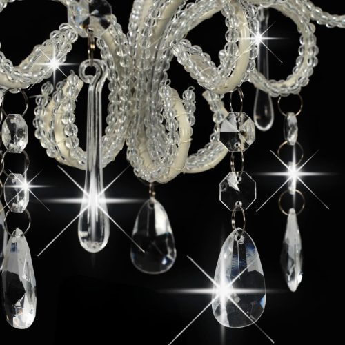  fehér kerek mennyezeti lámpa gyöngyökkel E14