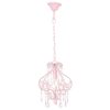  rózsaszín kerek mennyezeti lámpa gyöngyökkel E14