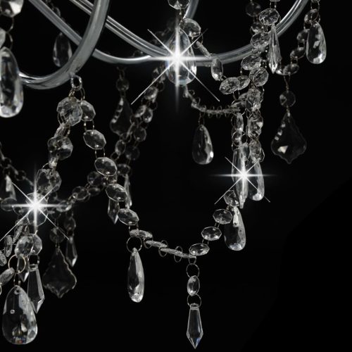  ezüstszínű csillár gyöngyökkel és 8 db E14 izzófoglalattal