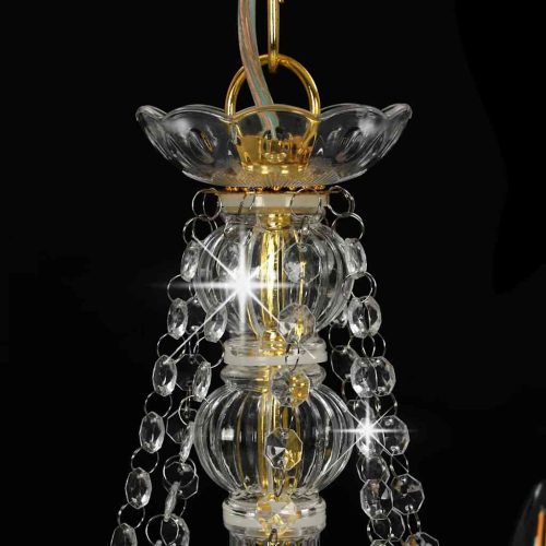  aranyszínű csillár gyöngyökkel és 8 db E14 izzófoglalattal