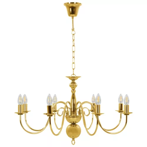  aranyszínű csillár 8 db E14 izzóval