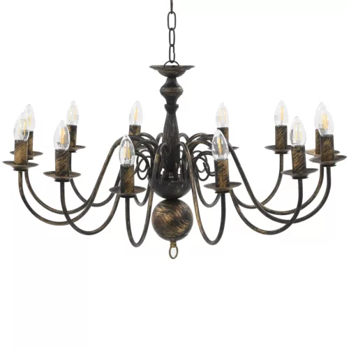  antik fekete csillár 12 db E14 égővel