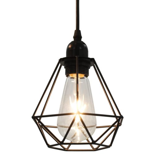  fekete gyémántformájú mennyezeti lámpa 3 x E27