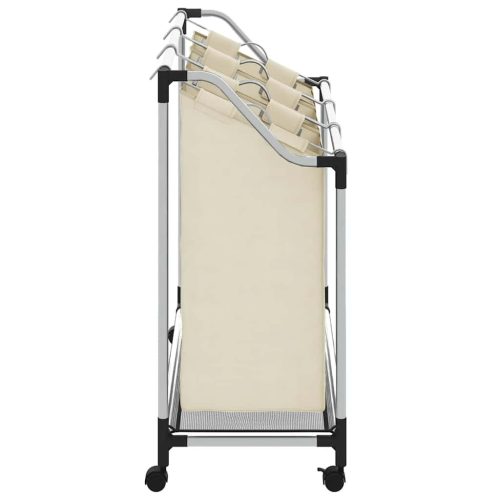  krémszínű acél szennyesszortírozó 3 zsákkal