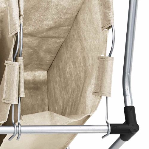  krémszínű acél szennyesszortírozó 4 zsákkal