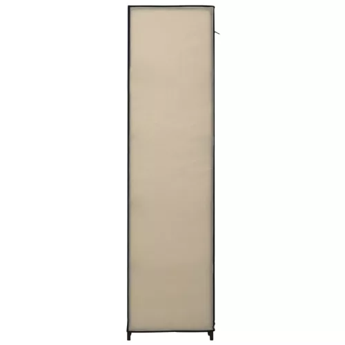  krémszínű szövet ruhásszekrény tárolórekeszekkel 150x45x176 cm