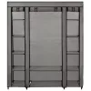  szürke szövet ruhásszekrény tárolórekeszekkel 150 x 45 x 176 cm