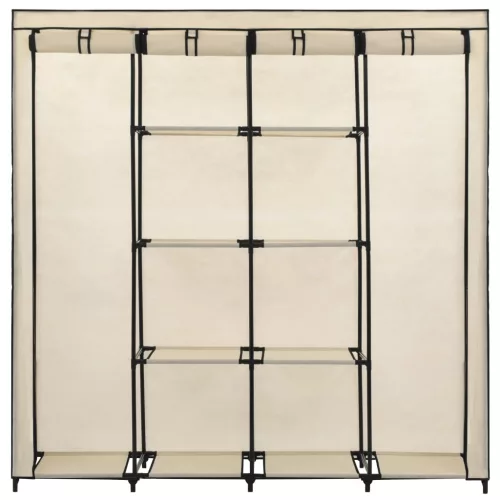  krémszínű ruhásszekrény 4 tárolórekesszel 175 x 45 x 170 cm