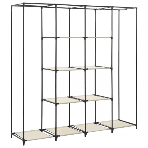  krémszínű ruhásszekrény 4 tárolórekesszel 175 x 45 x 170 cm