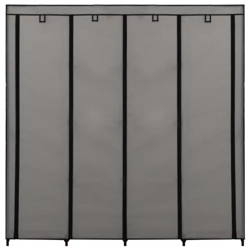  szürke ruhásszekrény 4 tárolórekesszel 175 x 45 x 170 cm