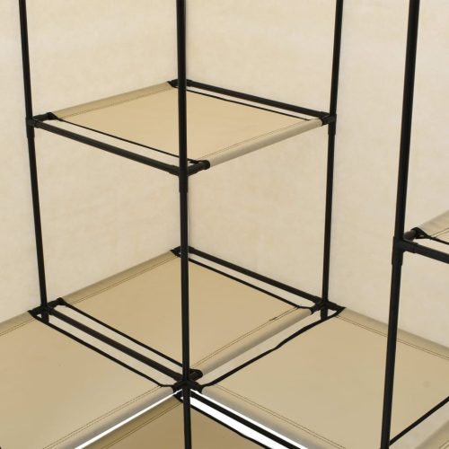  krémszínű sarok ruhásszekrény 130 x 87 x 169 cm