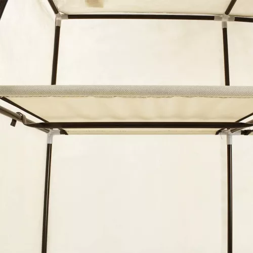 krém szövet ruhásszekrény rekeszekkel és rudakkal 150x45x175 cm