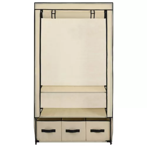  krémszínű szövet ruhásszekrény 87 x 49 x 159 cm