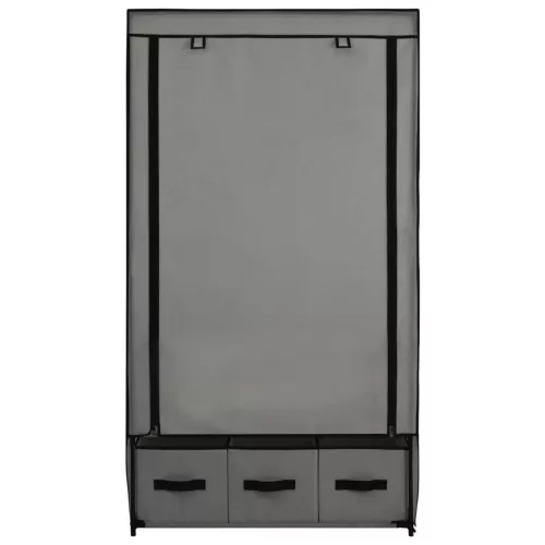  szürke szövet ruhásszekrény 87 x 49 x 159 cm