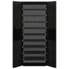  fekete szövet cipősszekrény 60 x 30 x 166 cm