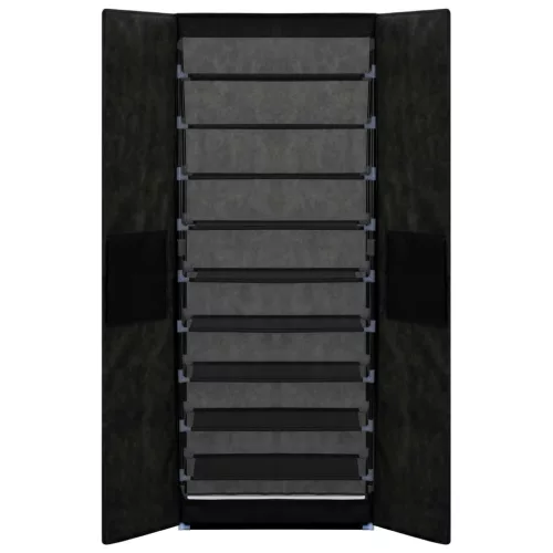  fekete szövet cipősszekrény 60 x 30 x 166 cm