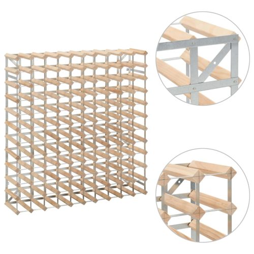  tömör fenyőfa bortartó állvány 120 palackhoz