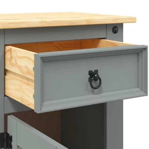  szürke Corona-stílusú mexikói fenyőfa éjjeliszekrény 53x39x67cm