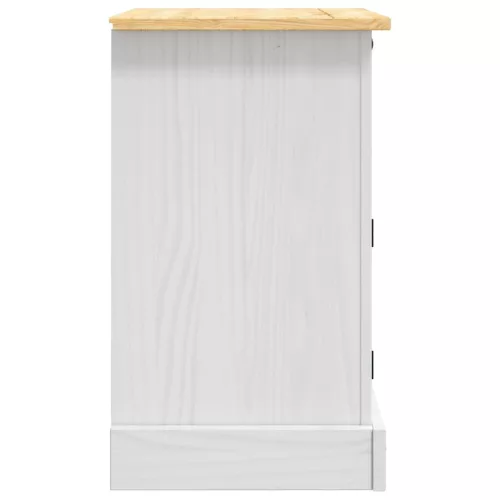  fehér Corona-stílusú mexikói fenyőfa éjjeliszekrény 53x39x67 cm