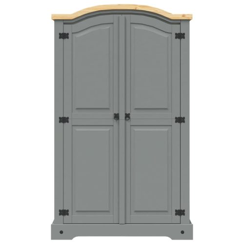  2 ajtós szürke Corona-stílusú mexikói fenyő ruhásszekrény