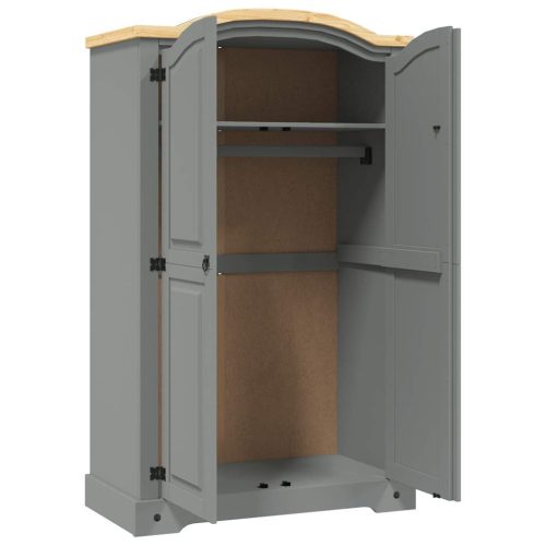  2 ajtós szürke Corona-stílusú mexikói fenyő ruhásszekrény