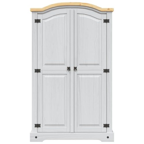  2 ajtós fehér Corona-stílusú mexikói fenyő ruhásszekrény