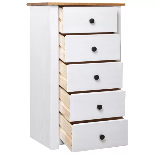  fehér panama stílusú fenyőfa tálalószekrény 46 x 40 x 89 cm