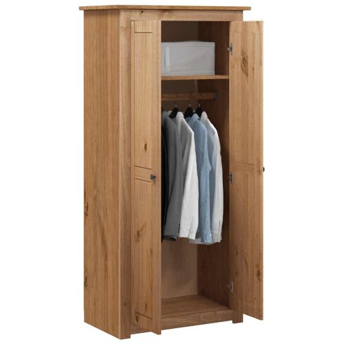  tömör fenyő panama ruhásszekrény 80 x 50 x 171,5 cm