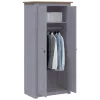  szürke tömör fenyő panama ruhásszekrény 80 x 50 x 171,5 cm